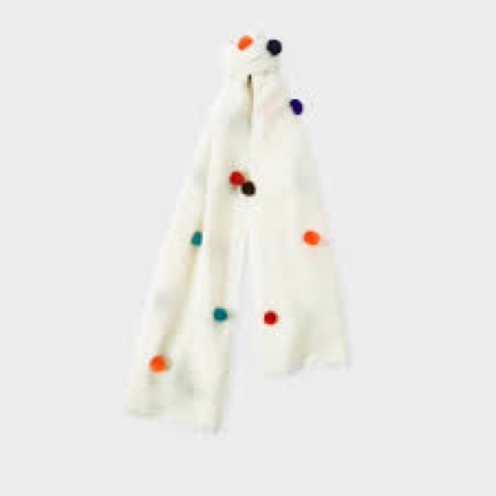 Paul Smith Wool Scarf With Multi-Coloured Pom-Poms